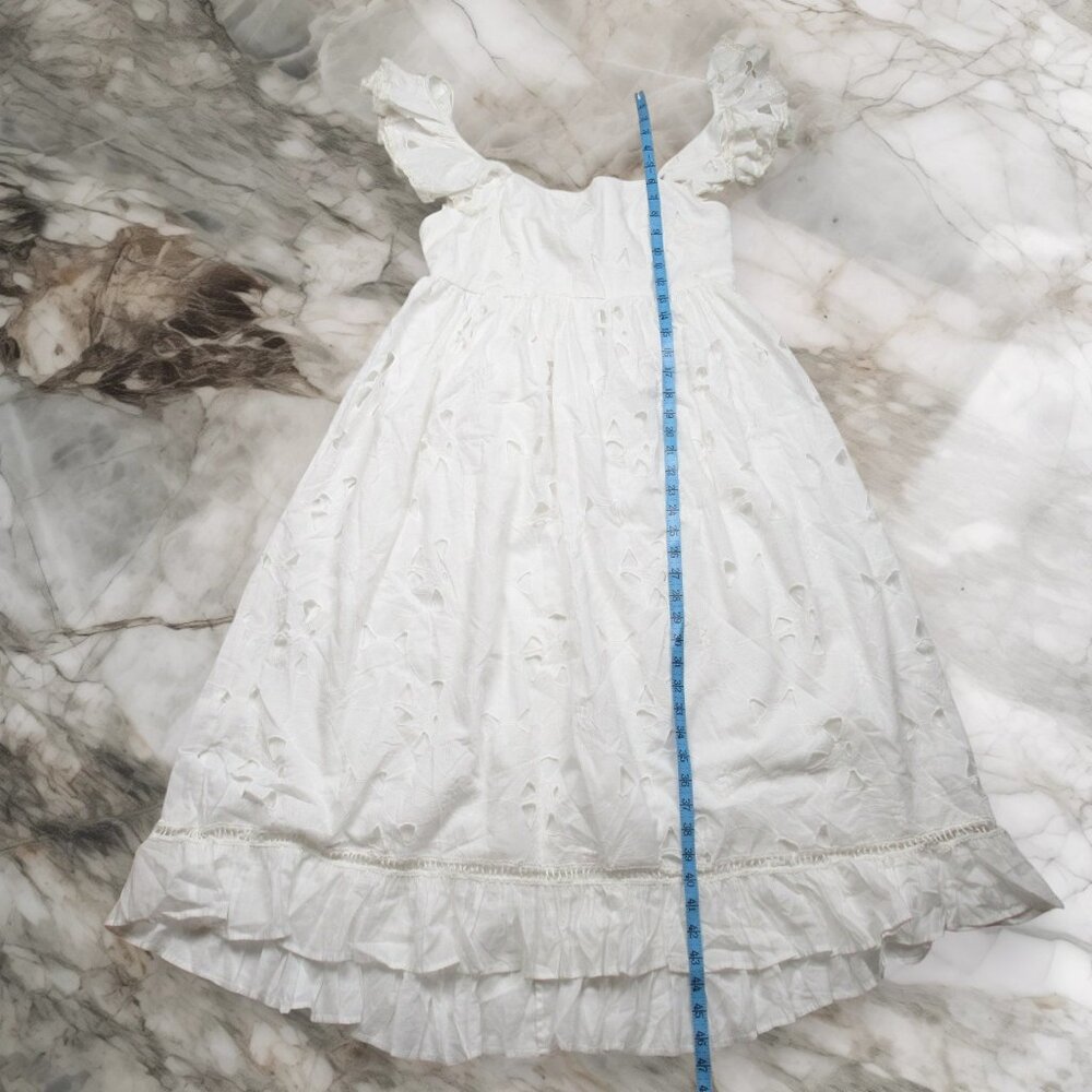 Anthropologie Forever That Girl Tie-Back Ruffled Eyelet Dress White - Medium - Picture 5 of 13